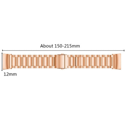 Three Beads Slingshot Buckle Solid Stainless Steel Watch Band for Fitbit Charge 4 (Rose Gold) by bashfashion