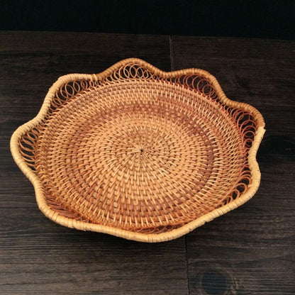 GP3 Braided Sweet Vegetable Fruit Snack Storage Tray Basket, Size: S by bashfashion