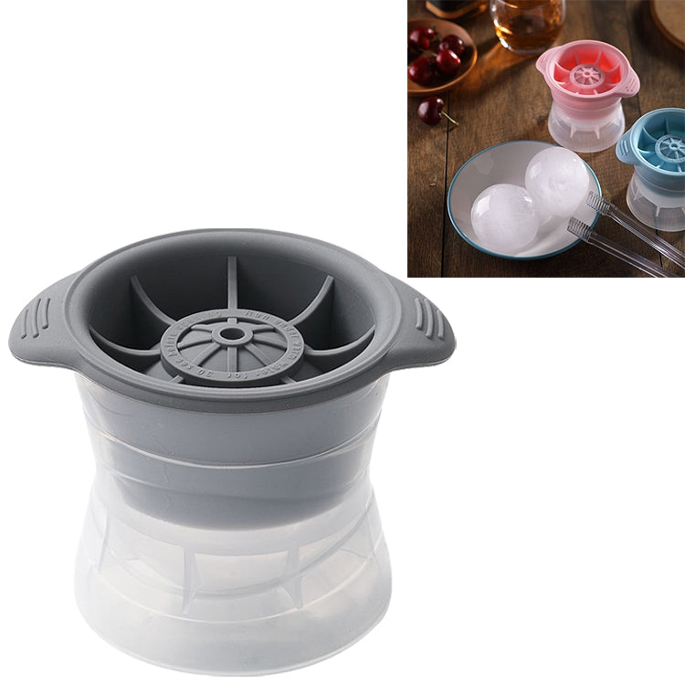 Home Spherical Ice Lattice Whisky Wine Ice Cube Maker Silicone Trays Mold with Cover (Grey) by bashfashion