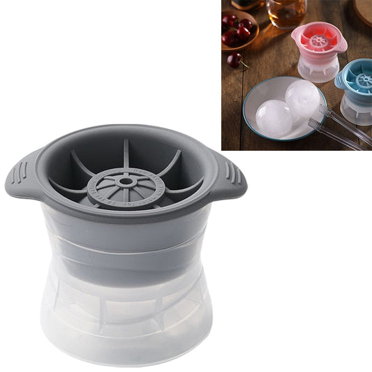 Home Spherical Ice Lattice Whisky Wine Ice Cube Maker Silicone Trays Mold with Cover (Grey) by bashfashion