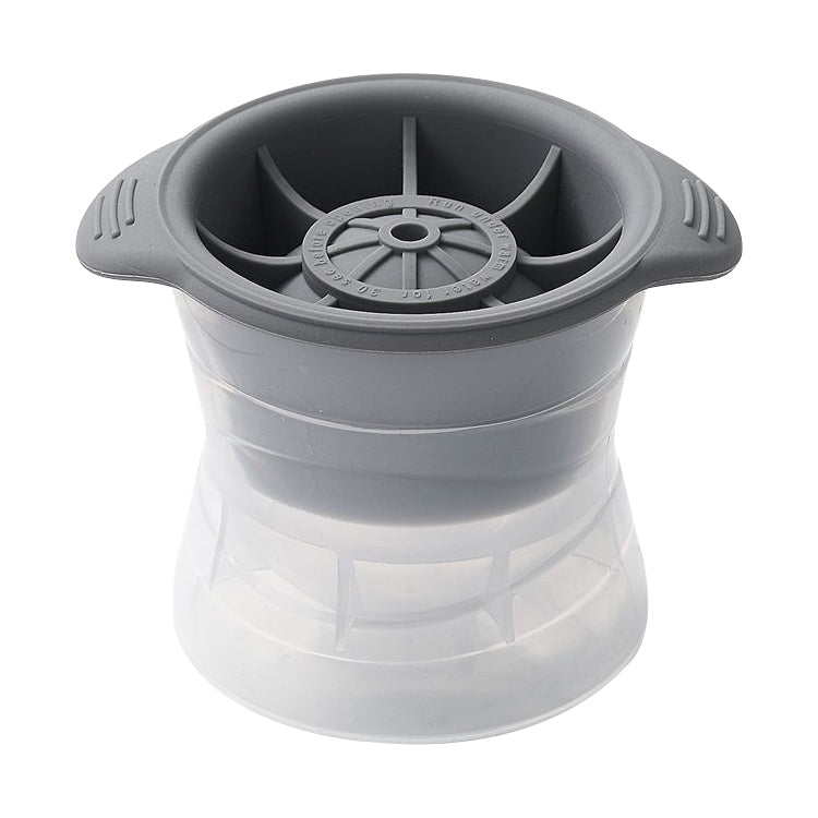 Home Spherical Ice Lattice Whisky Wine Ice Cube Maker Silicone Trays Mold with Cover (Grey) by bashfashion