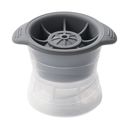 Home Spherical Ice Lattice Whisky Wine Ice Cube Maker Silicone Trays Mold with Cover (Grey) by bashfashion