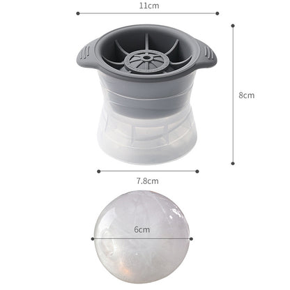 Home Spherical Ice Lattice Whisky Wine Ice Cube Maker Silicone Trays Mold with Cover (Grey) by bashfashion