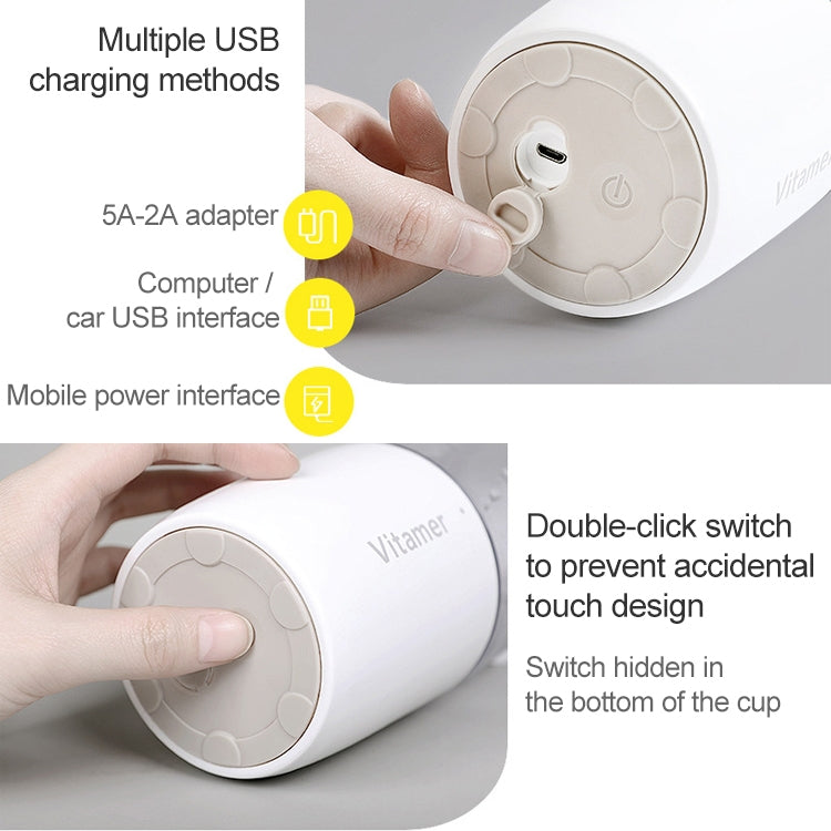 Vitamer USB Mini Portable Juicer Juice Blender Lemon Fruit Squeezers Reamers Bottle (Blue) by bashfashion