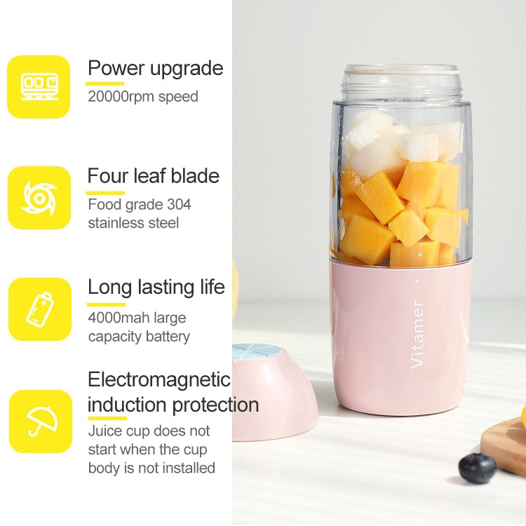 Vitamer USB Mini Portable Juicer Juice Blender Lemon Fruit Squeezers Reamers Bottle (Blue) by bashfashion