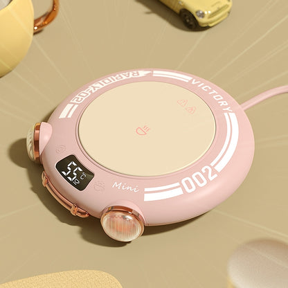 MN030 20W 110-220V Small Green Warm Coaster with LED Digital Display & Night Light, CN Plug (Pink) by bashfashion