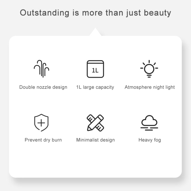 Y10 Runway Dual Jet Humidifier Colorful Marquee Night Light 1L Air Purifier for Home Office(White) by bashfashion