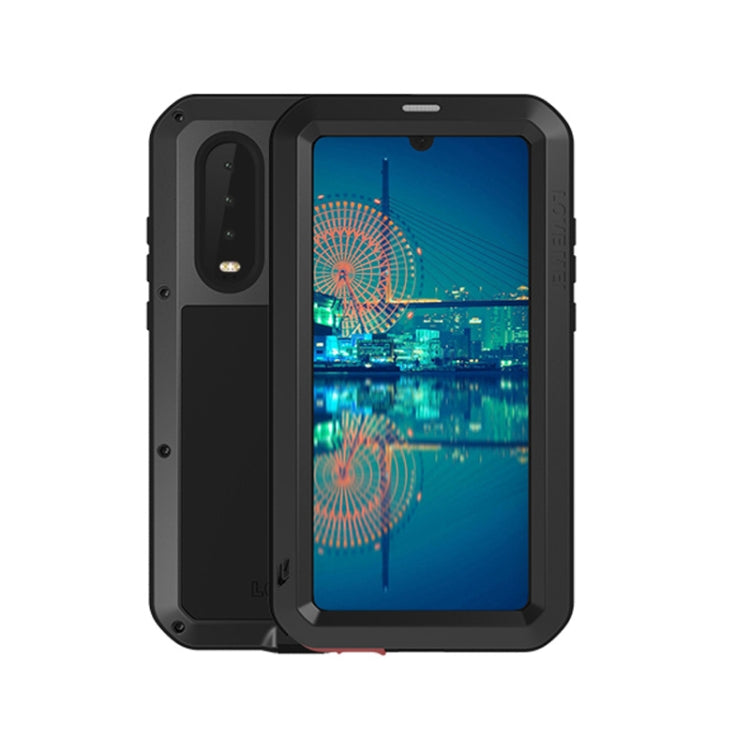 LOVE MEI Powerful Dustproof Shockproof Splashproof Metal + Silicone Combination Case for Huawei P30 (Black) by LOVE MEI