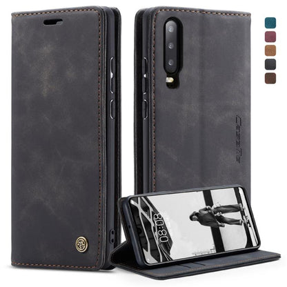 CaseMe-013 Multifunctional Retro Frosted Horizontal Flip Leather Case for Huawei P30, with Card Slot & Holder & Wallet (Black) by CaseMe