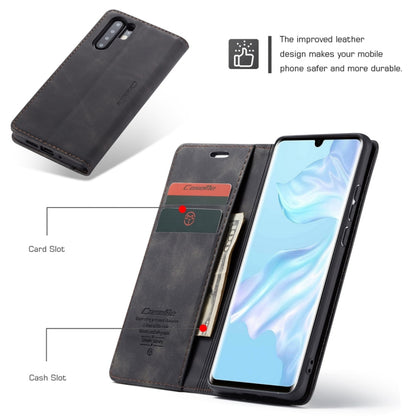 CaseMe-013 Multifunctional Retro Frosted Horizontal Flip Leather Case for Huawei P30 Pro, with Card Slot & Holder & Wallet (Black) by CaseMe