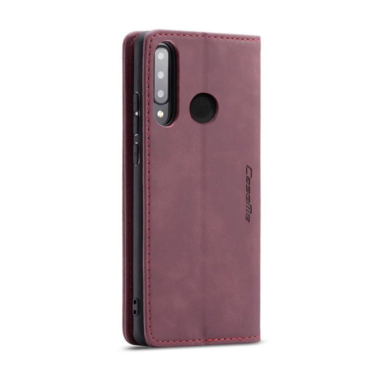 CaseMe-013 Multifunctional Retro Frosted Horizontal Flip Leather Case for Huawei P30 Lite, with Card Slot & Holder & Wallet (Wine Red) by CaseMe