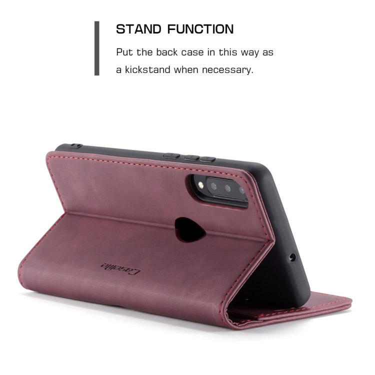 CaseMe-013 Multifunctional Retro Frosted Horizontal Flip Leather Case for Huawei P30 Lite, with Card Slot & Holder & Wallet (Wine Red) by CaseMe