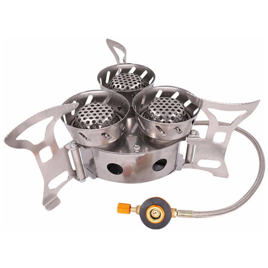 Portable Outdoor Split Type 11000W Backpack Three Core Furnace Anti-Blast Stove Cooking Tools by bashfashion