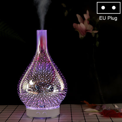 Mini 100ml Household Humidifier Ultrasonic Creative Purification 3D Glass Aromatherapy Machine Automatic Alcohol Sprayer, EU Plug by bashfashion