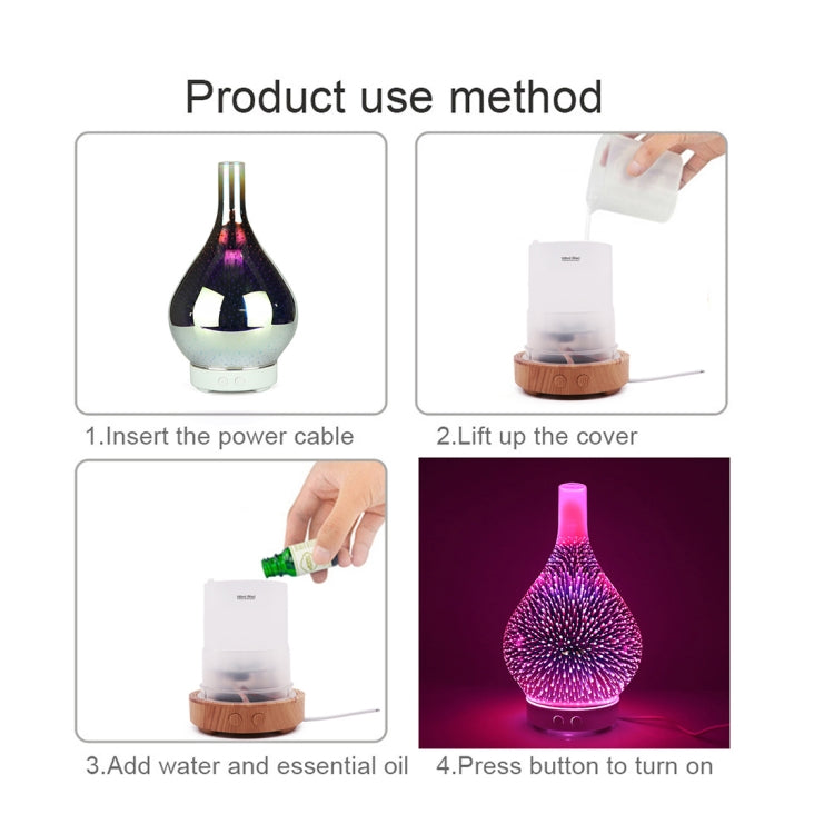 Mini 100ml Household Humidifier Ultrasonic Creative Purification 3D Glass Aromatherapy Machine Automatic Alcohol Sprayer, US Plug by bashfashion