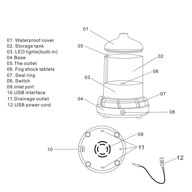 100ml Creative Vase Shape Aromatherapy Machine 3D Glass Humidifier Automatic Alcohol Sprayer with Colorful LED Lamp by bashfashion
