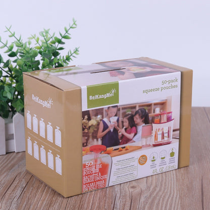 50 PCS Puree Extruder Squeeze Pouch Food Distribution Storage Bag, Compatible with HC14554 Food Dispenser by bashfashion