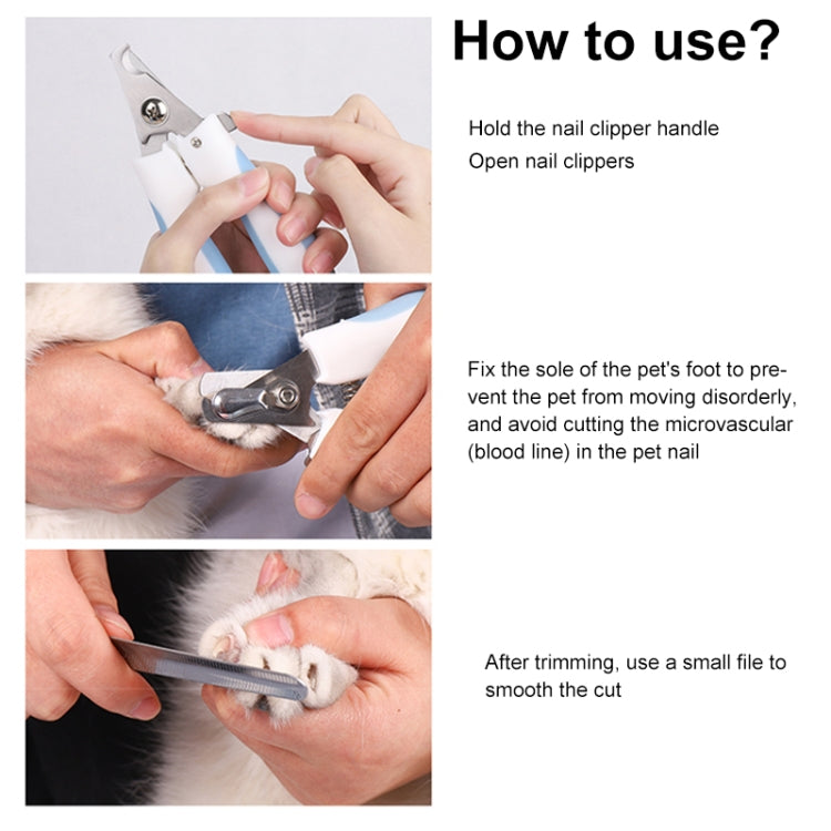 Pet Nail Clippers and Polisher Set, Size: Small(Pink) by bashfashion