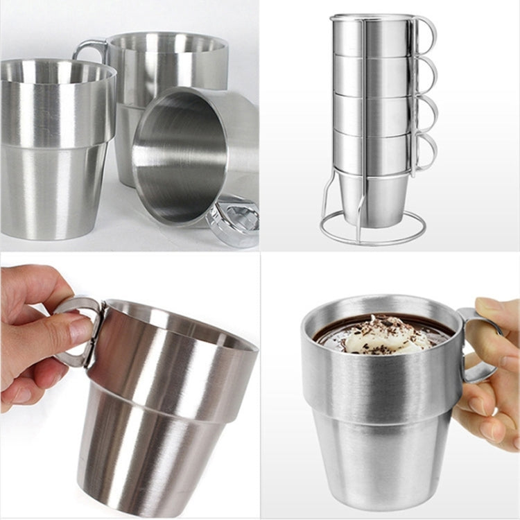 Outdoor Portable Picnic Cups Four Piece Suit Stainless Steel Drinking Mugs Anti-Hot Tea Coffee Cup by bashfashion