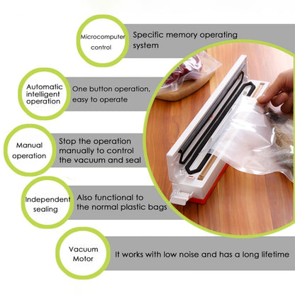 Household Food Preservation Small Automatic Vacuum Sealing Machine, EU Plug by bashfashion