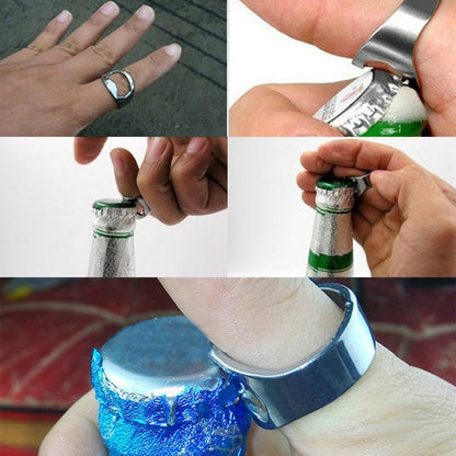 10pcs Ring Style Metal Beer Bottle & Can Opener, Inner Diameter: 2.2cm(Silver) by bashfashion