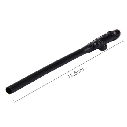 10 PCS Dicky Sipping Straw, Length: about 19cm(Black) by bashfashion