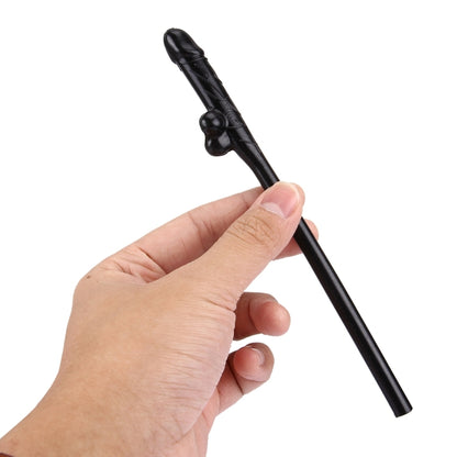 10 PCS Dicky Sipping Straw, Length: about 19cm(Black) by bashfashion