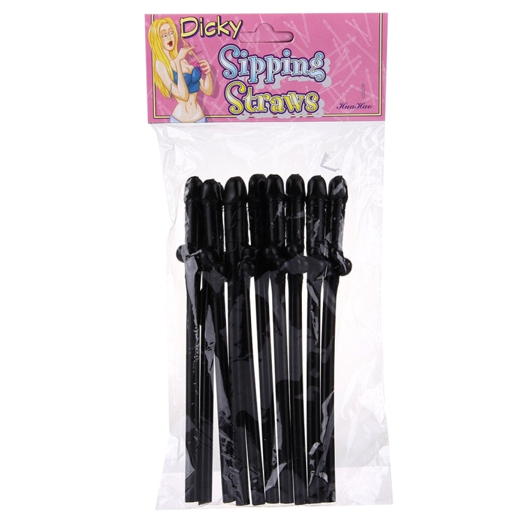 10 PCS Dicky Sipping Straw, Length: about 19cm(Black) by bashfashion