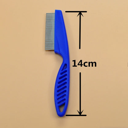 5 PCS Pet Cats Dogs Supplies Combs Fine Toothed Stainless Steel Needle Fleas Removal Combs, Length: 14cm (Blue) by bashfashion