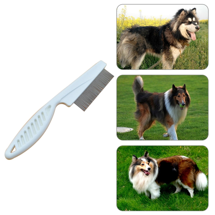 5 PCS Pet Cats Dogs Supplies Combs Fine Toothed Stainless Steel Needle Fleas Removal Combs, Length: 18.5cm (White) by bashfashion