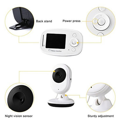 BM-SP820 2.4 inch LCD 2.4GHz Wireless Surveillance Camera Baby Monitor with 7-IR LED Night Vision, Two Way Voice Talk(White) by bashfashion