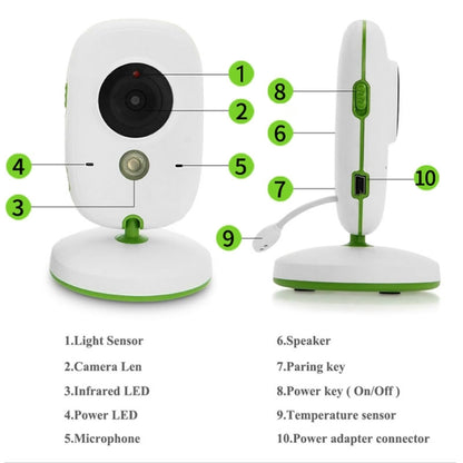 VB602 2.4 inch LCD 2.4GHz Wireless Surveillance Camera Baby Monitor, Support Two Way Talk Back, Night Vision(White) by bashfashion