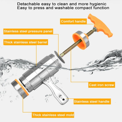 3 Molds Household Manually Small Stainless Steel Pressing Style Handhold Noodle Machine (Orange) by bashfashion