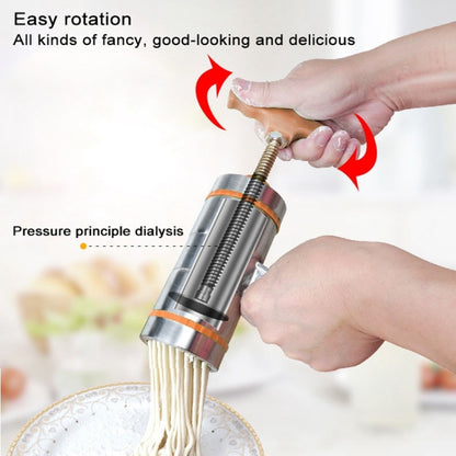 3 Molds Household Manually Small Stainless Steel Pressing Style Handhold Noodle Machine (Orange) by bashfashion