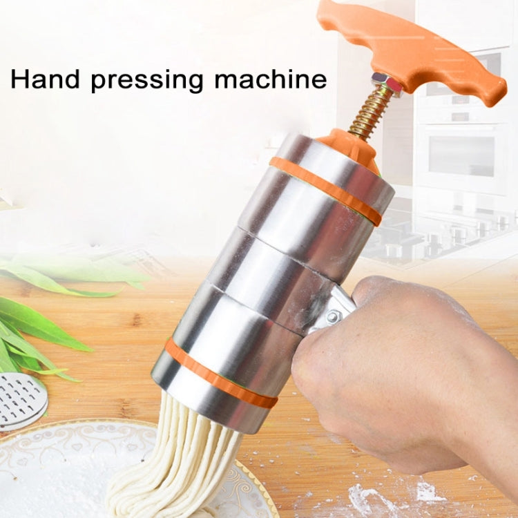 3 Molds Household Manually Small Stainless Steel Pressing Style Handhold Noodle Machine (Orange) by bashfashion