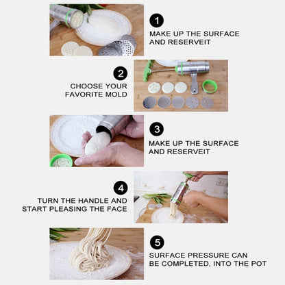 3 Molds Household Manually Small Stainless Steel Pressing Style Handhold Noodle Machine (Orange) by bashfashion