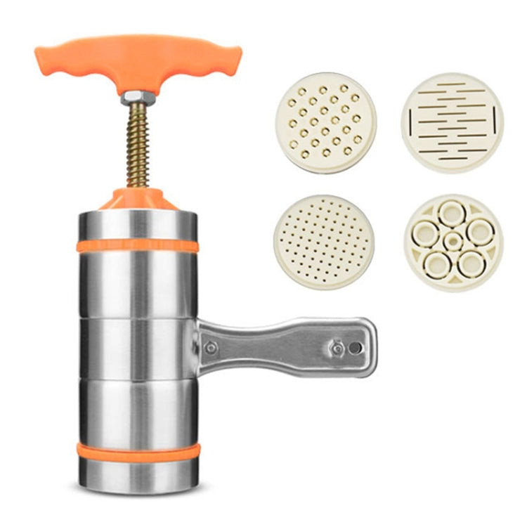 4 Molds Household Manually Small Stainless Steel Pressing Style Handhold Noodle Machine (Orange) by bashfashion