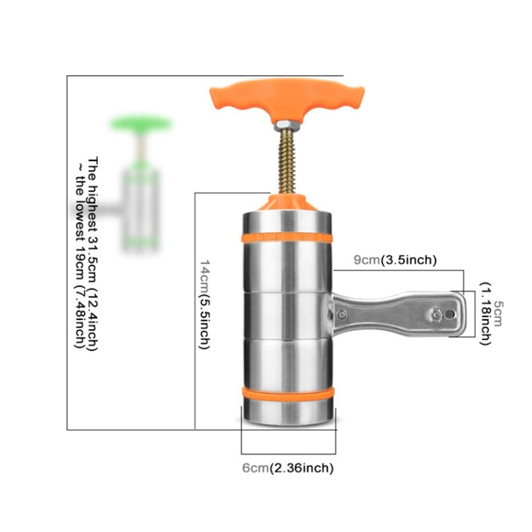 5 Molds Household Manually Small Stainless Steel Pressing Style Handhold Noodle Machine (Orange) by bashfashion