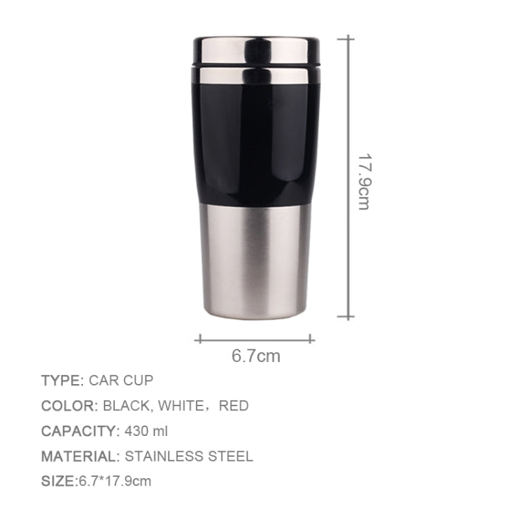430ml Double Insulated Stainless Steel Mug In-Car Using Business Water Bottle(Black) by bashfashion