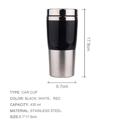 430ml Double Insulated Stainless Steel Mug In-Car Using Business Water Bottle(Black) by bashfashion