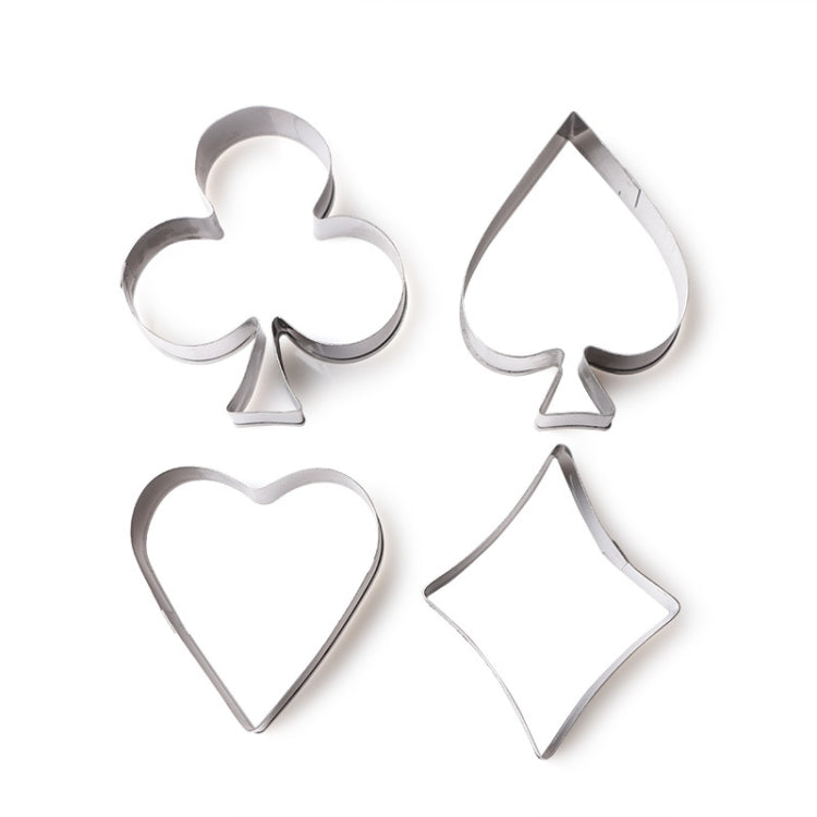 3 Sets Stainless Steel Poker Cookie Mold Playing Cards Cake Fondant Mold Spade Heart Biscuit Cutter by bashfashion