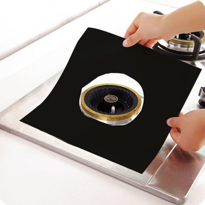Gas Furnace Surface Ultra-thin Fibre Material Stovetop Protective Cleaning Pad, Size: 27*27cm, 0.08mm (Black) by bashfashion