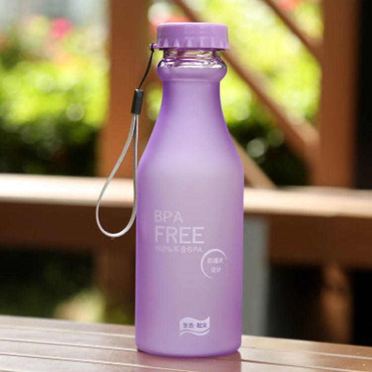 550mL Frost Leak-proof Plastic Portable Soda Bottle Sealed Simple Student Handy Beverage Bottle(Purple) by bashfashion