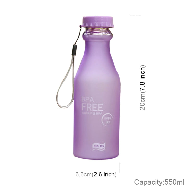 550mL Frost Leak-proof Plastic Portable Soda Bottle Sealed Simple Student Handy Beverage Bottle(Purple) by bashfashion