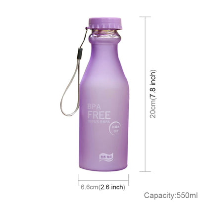 550mL Frost Leak-proof Plastic Portable Soda Bottle Sealed Simple Student Handy Beverage Bottle(Purple) by bashfashion