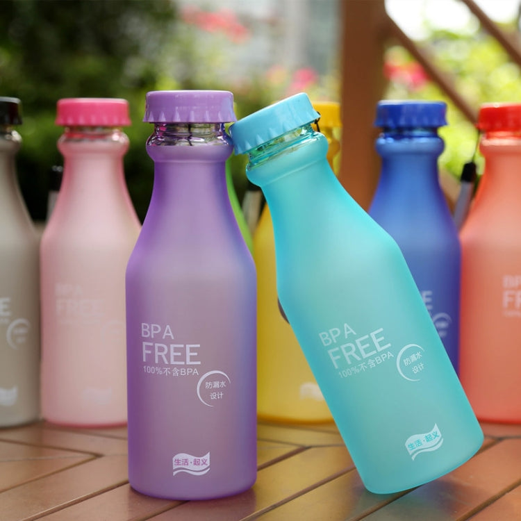 550mL Frost Leak-proof Plastic Portable Soda Bottle Sealed Simple Student Handy Beverage Bottle(Purple) by bashfashion