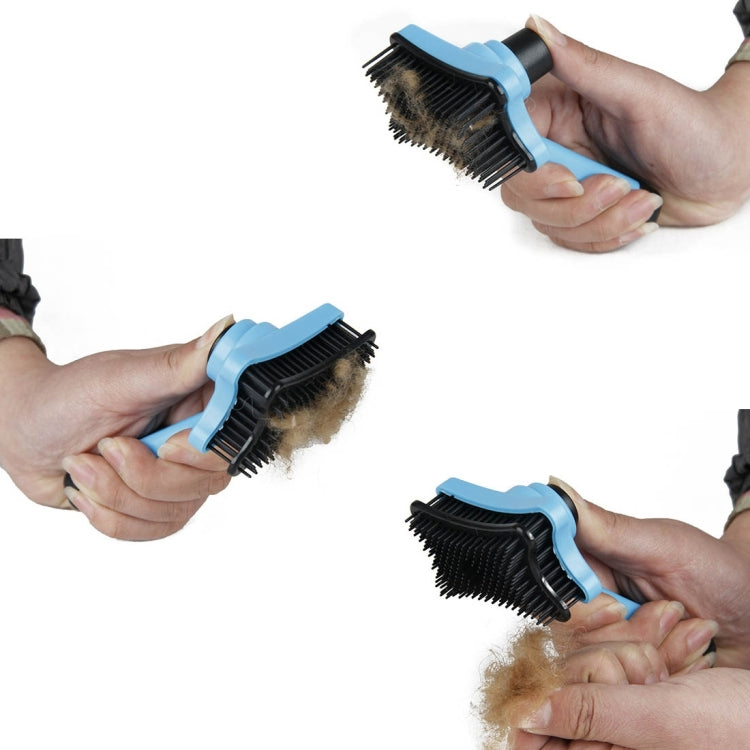 Elite Multi-functional Plastic Grooming Comb Cut Tangles Tool Pet Brushes(Blue) by bashfashion