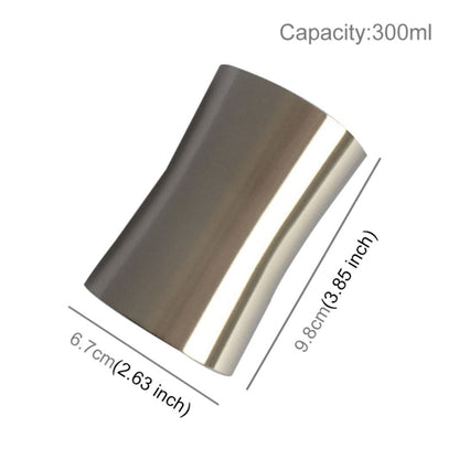 300ml Fashion Waist Design Single Wall Electropolished Stainless Steel Beverage Cup(Silver) by bashfashion