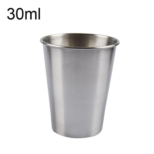 5 PCS 30ml Single Wall Electropolished Stainless Steel Brief Wine Cup(Silver 30ml) by bashfashion