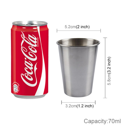 70ml Single Wall Electropolished Stainless Steel Brief Wine Cup(Silver) by bashfashion